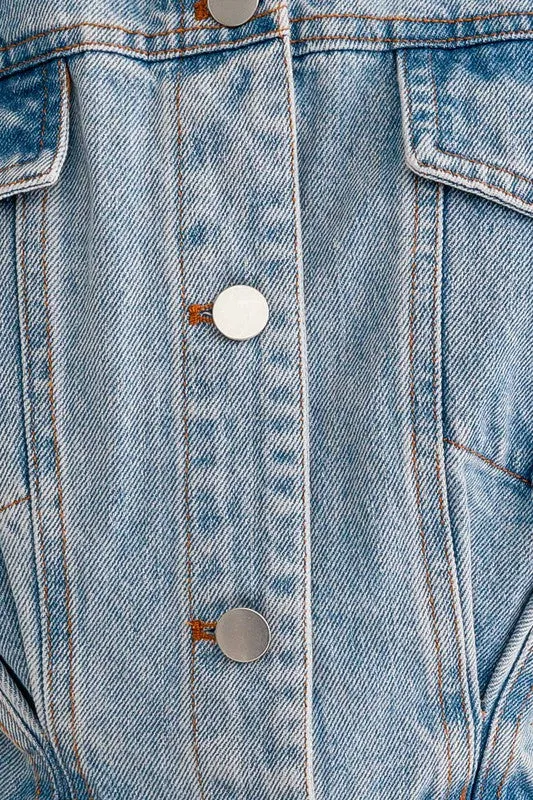 Casual Stylish Fashion Short Sleeve Denim Romper
