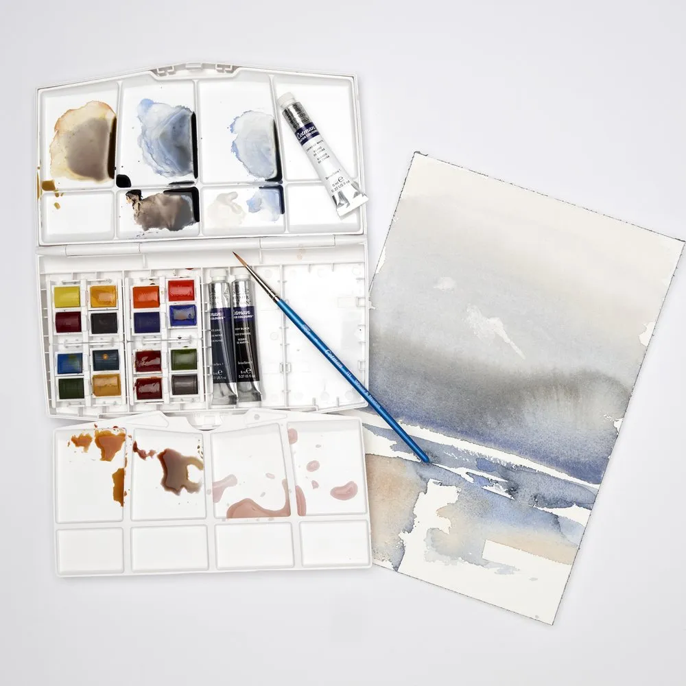 Cotman Watercolours Painting Plus - 16 Half Pans & 3 Tubes
