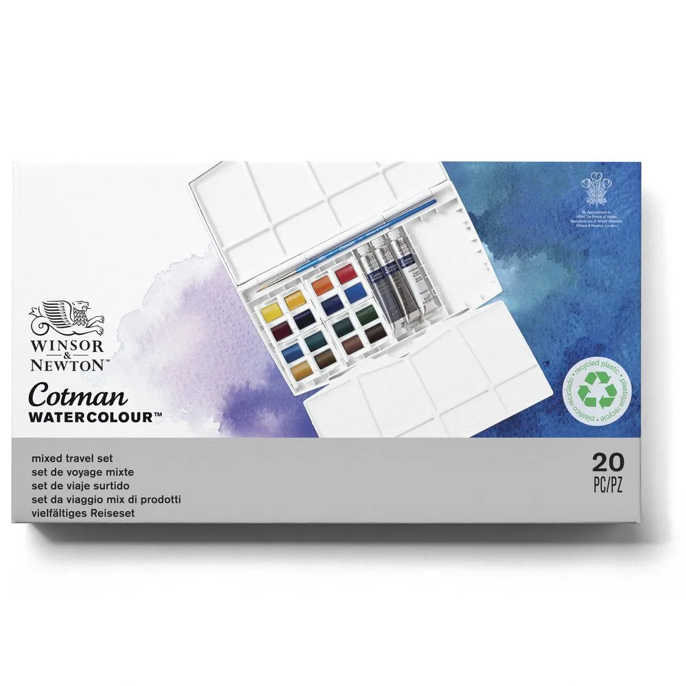 Cotman Watercolours Painting Plus - 16 Half Pans & 3 Tubes