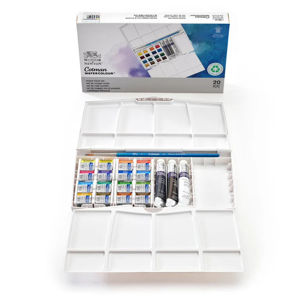 Cotman Watercolours Painting Plus - 16 Half Pans & 3 Tubes
