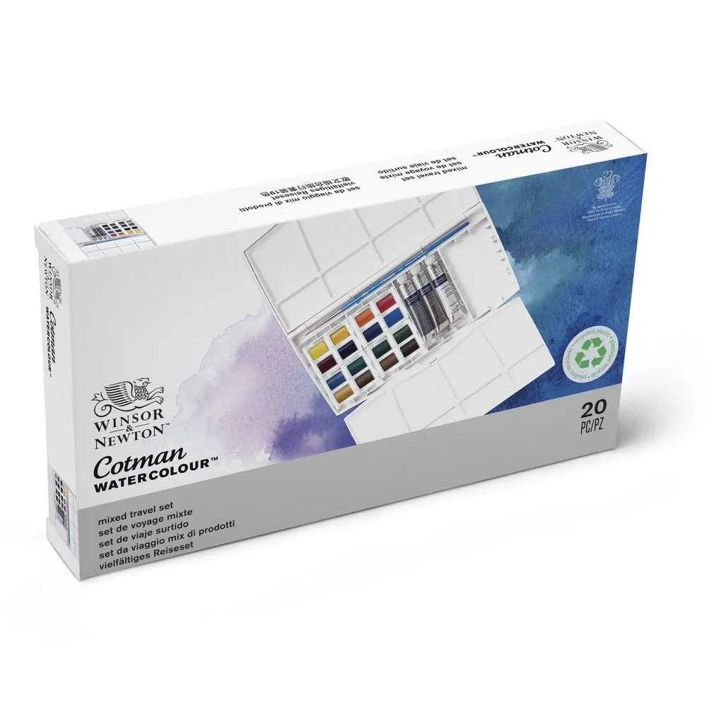 Cotman Watercolours Painting Plus - 16 Half Pans & 3 Tubes
