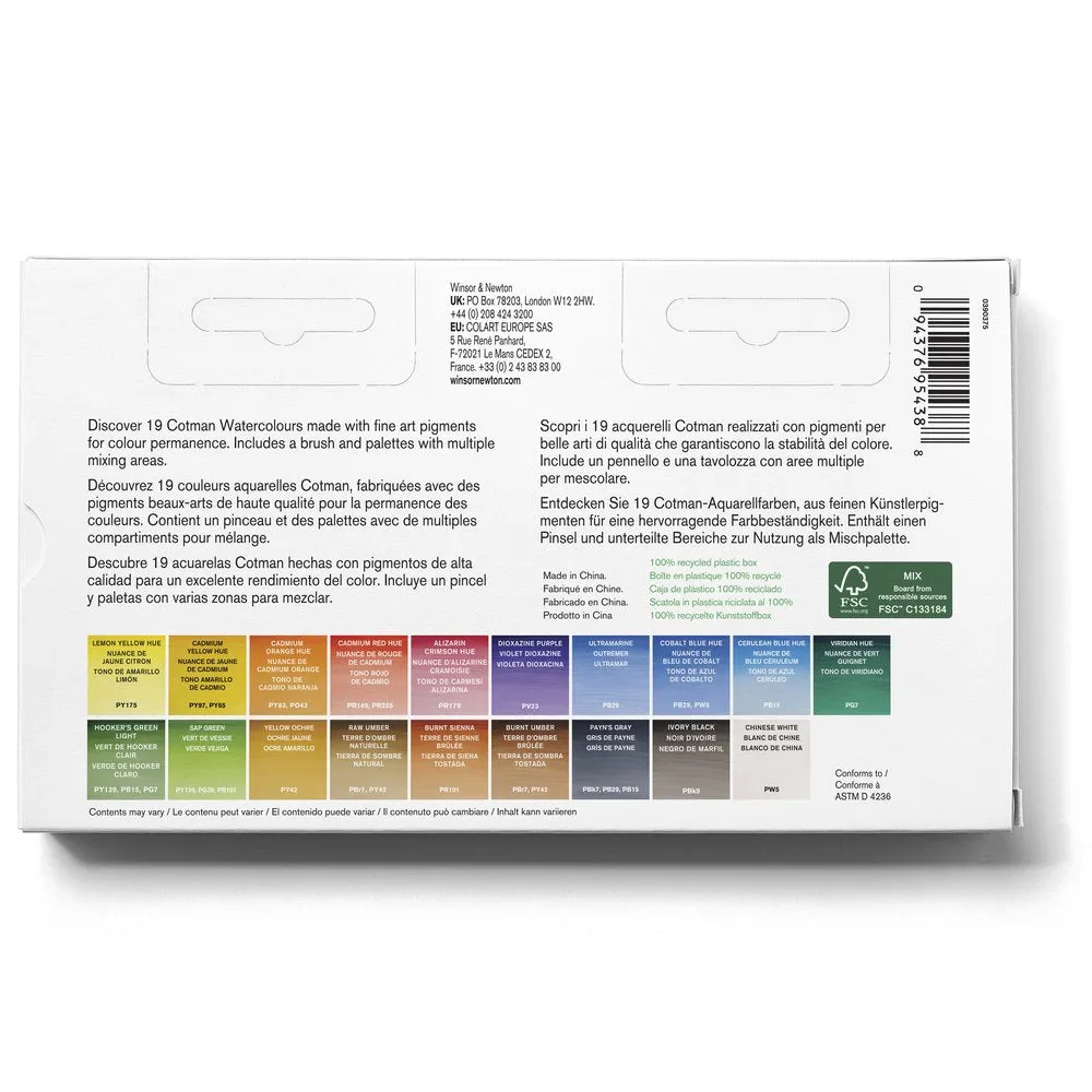 Cotman Watercolours Painting Plus - 16 Half Pans & 3 Tubes