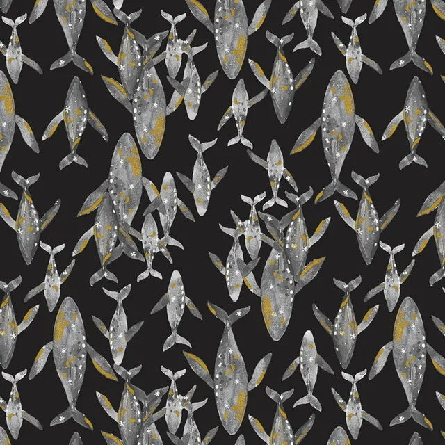 Golden Whale - Nightfall  Metallic $12.60/ Yard