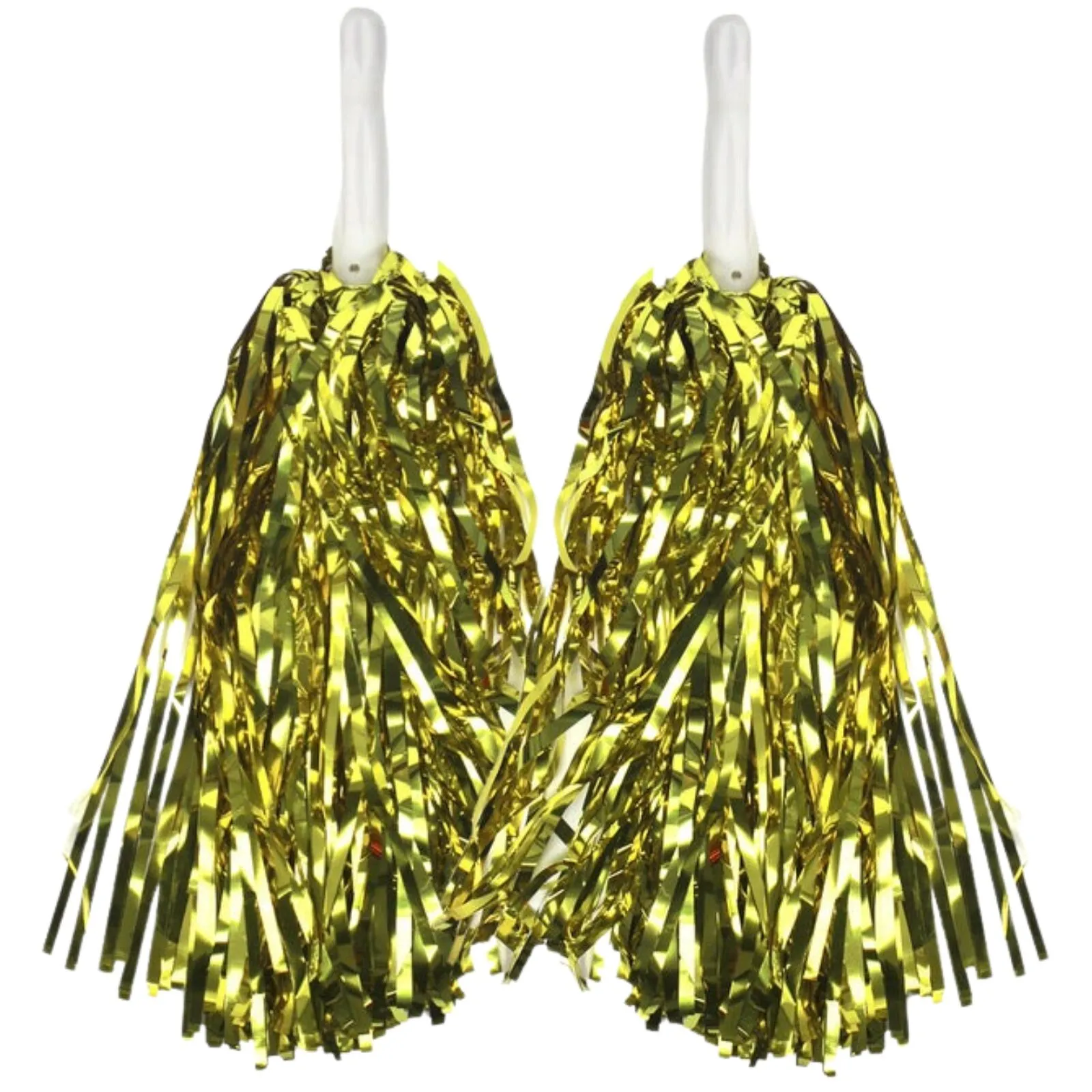 Green & Yellow Metallic Cheerleading Pom Poms – 2-Pack (1 Green Pair & 1 Yellow Pair) Australia Day