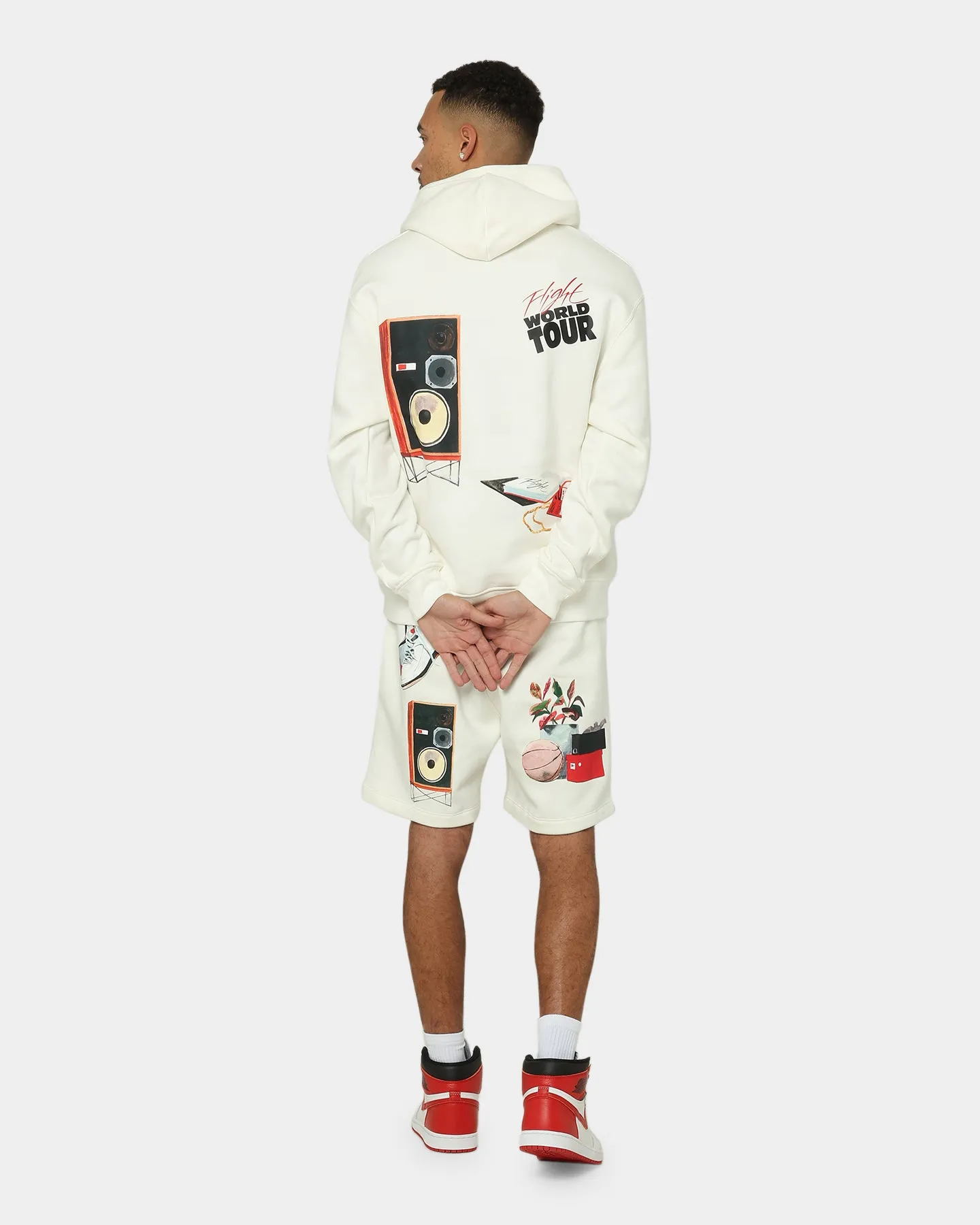 Jordan Flight Artist Series Fleece Pullover Jacket Sail/Black/University Red