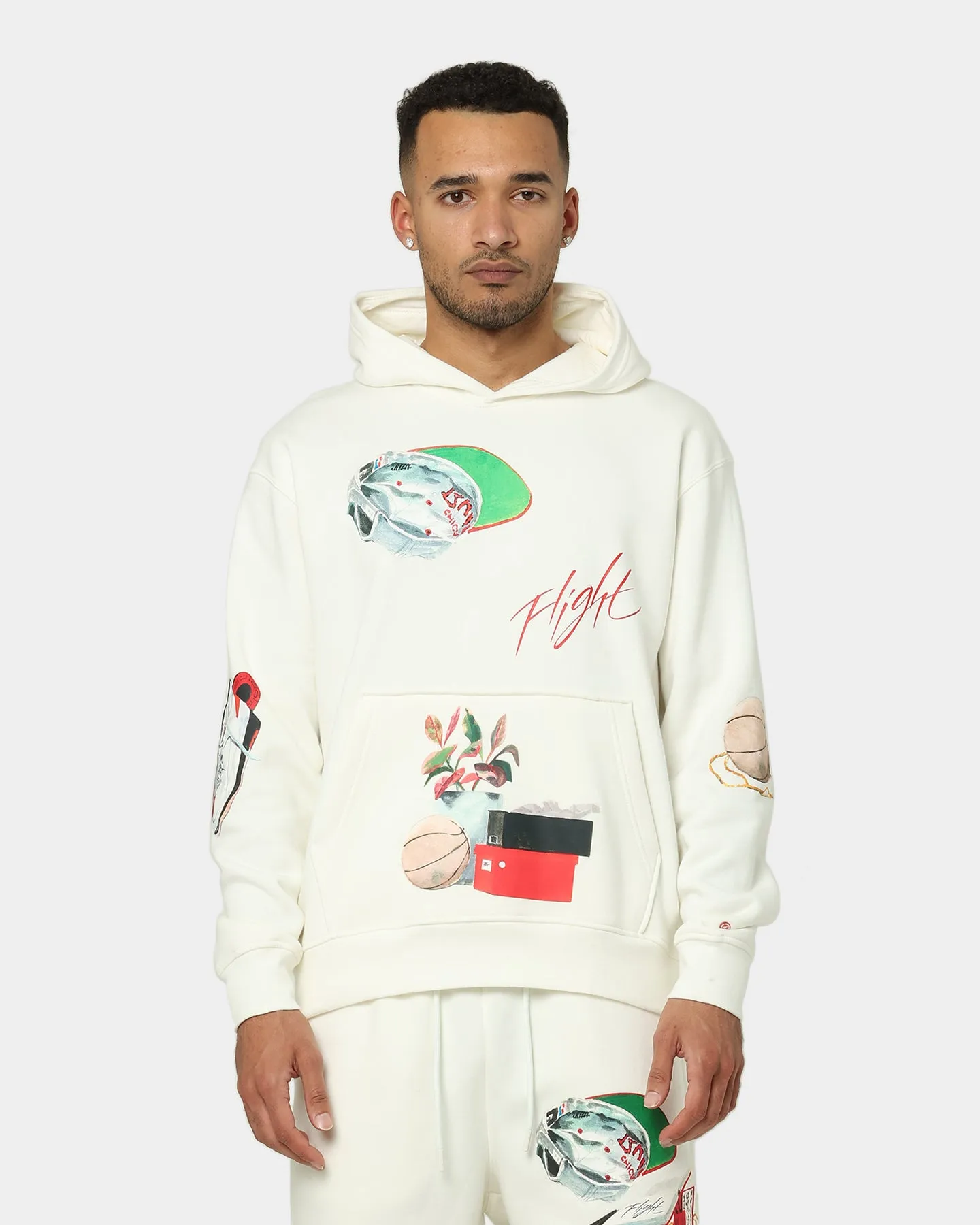 Jordan Flight Artist Series Fleece Pullover Jacket Sail/Black/University Red