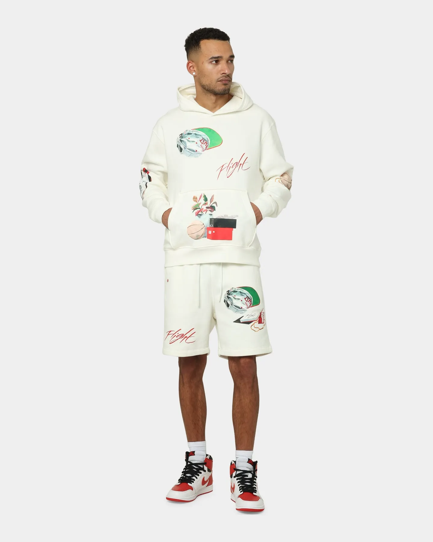 Jordan Flight Artist Series Fleece Pullover Jacket Sail/Black/University Red