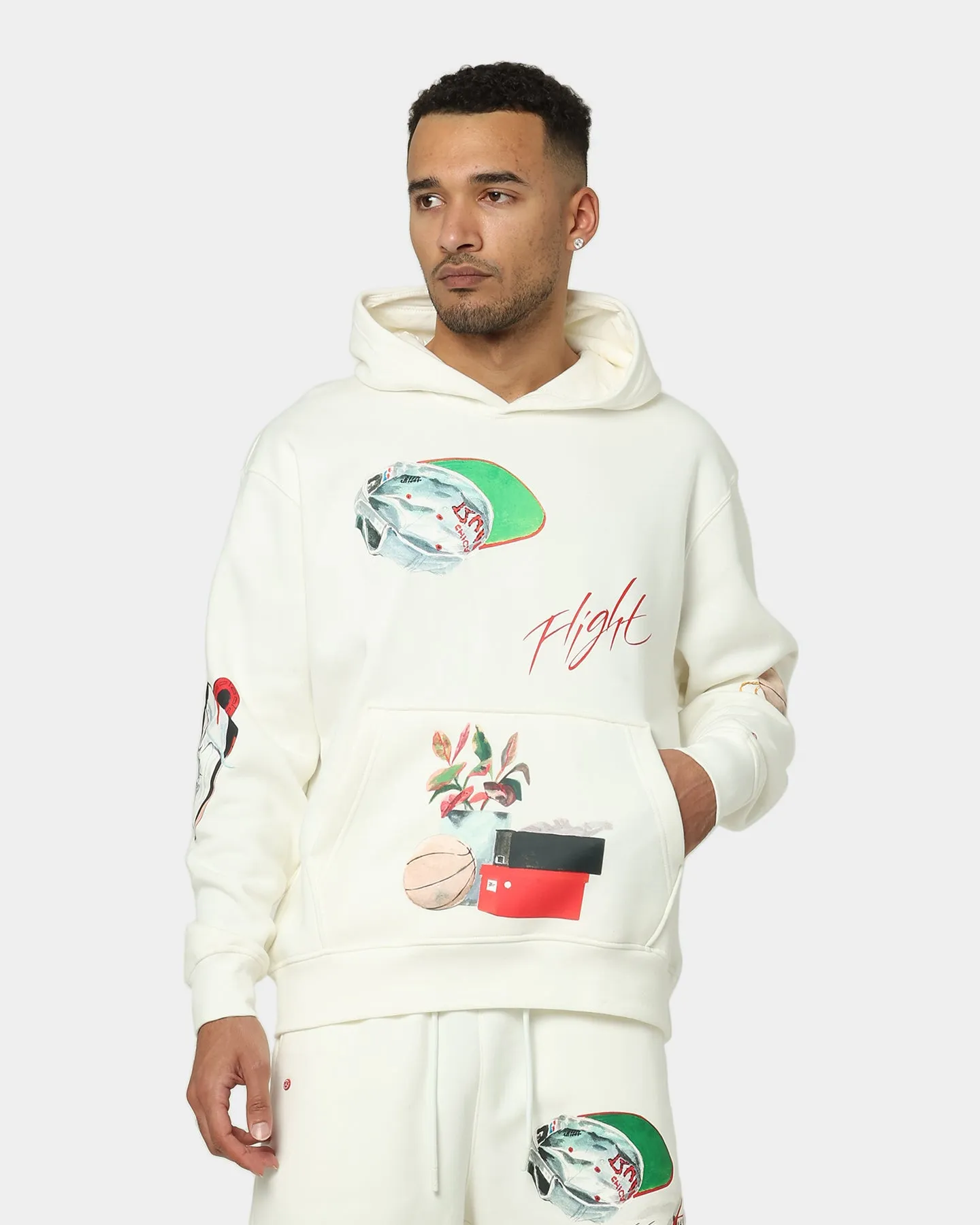 Jordan Flight Artist Series Fleece Pullover Jacket Sail/Black/University Red