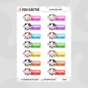Plans Moo-ved Stickers