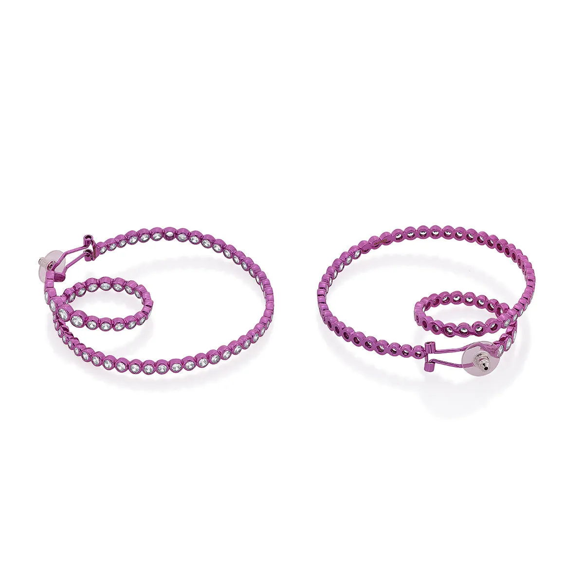 Rani Pink Swirl Hoop Earrings