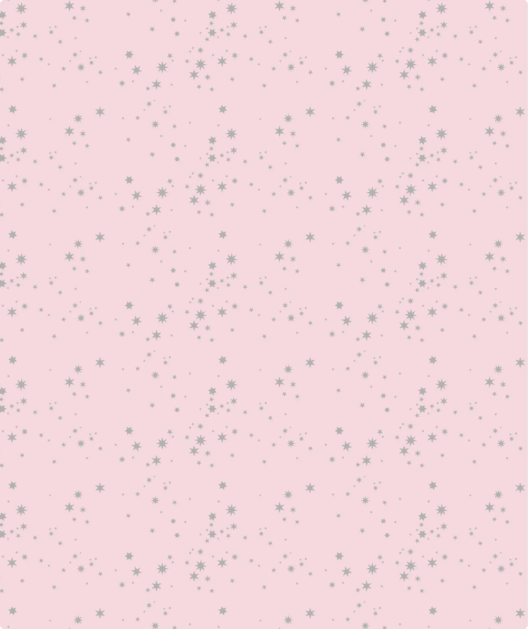 Starry Light Pink Silver Stamp Wrapping Paper wtih Cut Line on Reverse