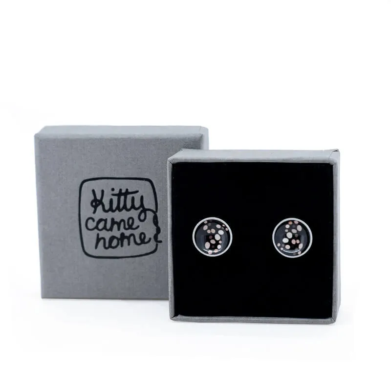 The milky way - monarch butterfly - domed stud earrings