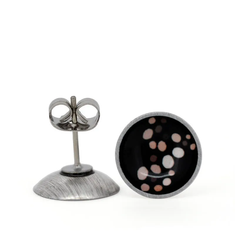 The milky way - monarch butterfly - domed stud earrings