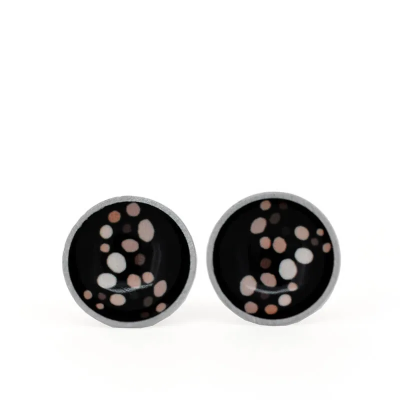 The milky way - monarch butterfly - domed stud earrings